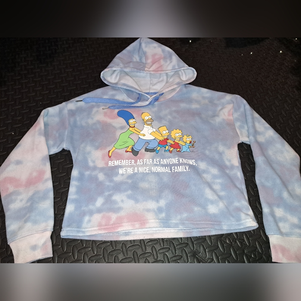 Simpsons tye dye crop top sweater